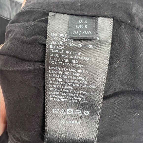 Free People Snap Front Vegan Leather‎ Miniskirt Lined Black Size 4 - Picture 6 of 7